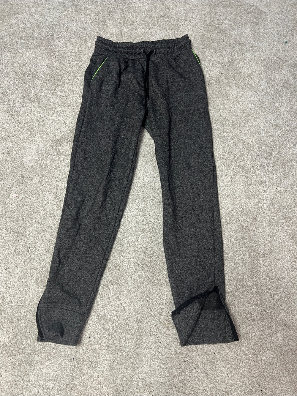Game Time Heather Charcoal Joggers with Lime Accent